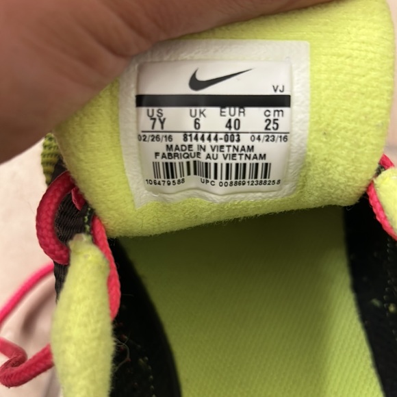 Nike Air Max Thea Pink Yellow US Size 7Y - Picture 6 of 6